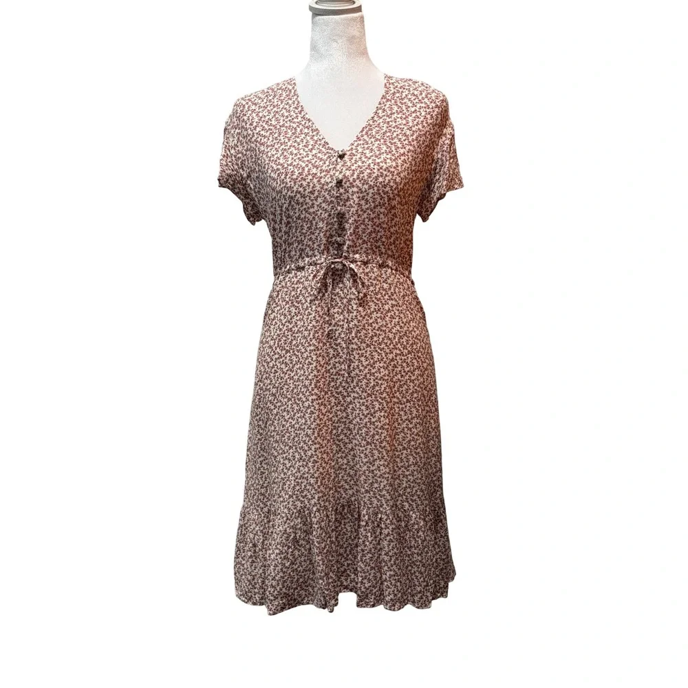 Rails Kiki Dress Womens Small Garden Ditsy Floral Ruffle Button Front Feminine